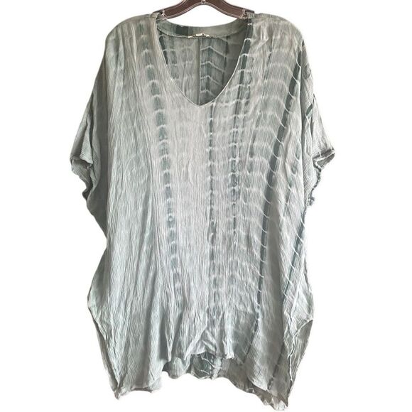 Umgee Green Boho Hippie Tie Dye Blouse. Size Large. - Picture 4 of 8